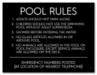 State Pool Sign - Pool Rules - North Carolina Compliant