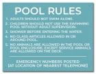 State Pool Sign - Pool Rules - North Carolina Compliant