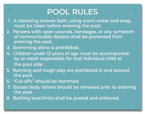 State Pool Sign - Pool Rules - OK Compliant