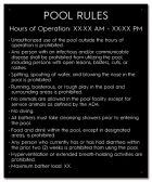 State Pool Sign - Pool Rules - Rhode Island