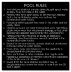 State Pool Sign - Pool Rules - West Virginia Compliant