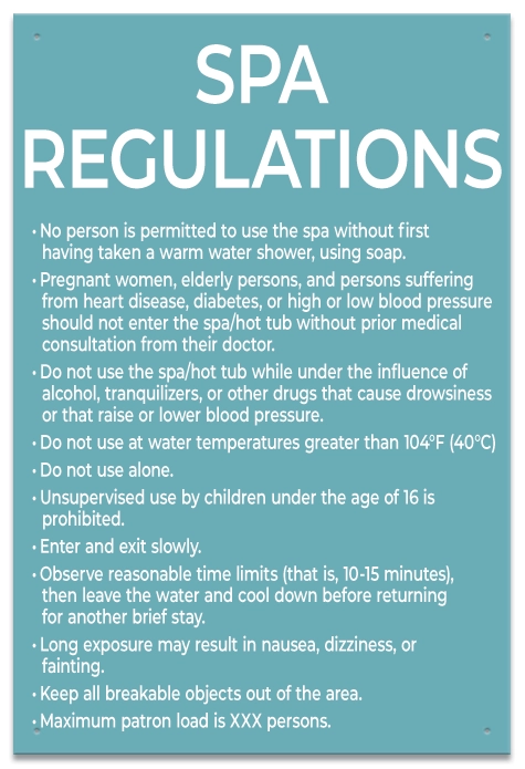 State Pool Sign - Spa Regulations - Nebraska Compliant