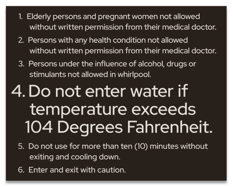 State Pool Sign - Spa Rules - Atlanta, Georgia Compliant