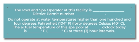 State Pool Sign - Spa Rules - DC Compliant