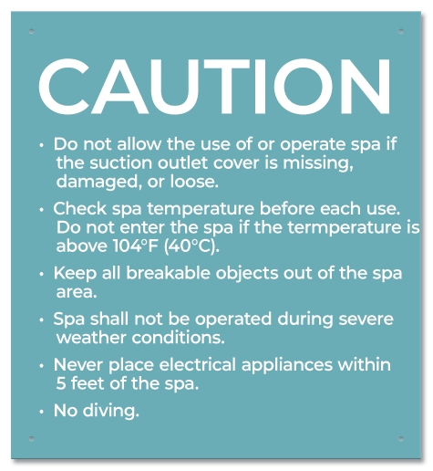 State Pool Sign - Spa Rules