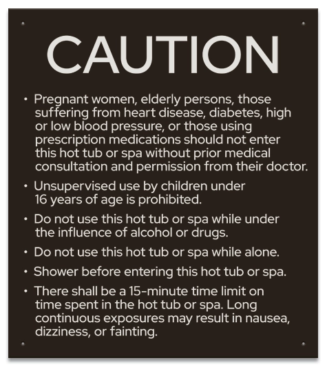 State Pool Sign - Spa Rules - New Jersey Compliant