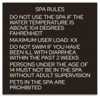 State Pool Sign - Spa Rules - Texas Compliant