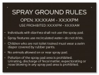 State Pool Sign - Spray Ground Rules - New York City Compliant