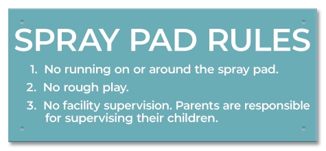 State Pool Sign - Spray Pad Rules - Iowa Compliant