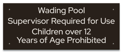 State Pool Sign - Wading Pool Rules - OK Compliant