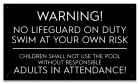 State Pool Sign - Warning: No Lifeguard - Alabama Compliant