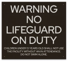 State Pool Sign - Warning No Lifeguard On Duty - Idaho Compliant