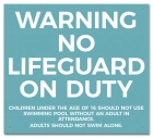 State Pool Sign - Warning No Lifeguard on Duty Sign - Maine Compliant