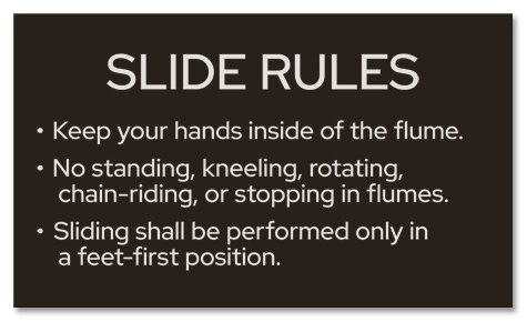 State Pool Sign - White-Water Slide Rules - New York City Compliant