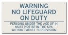 Texas No Lifeguard on Duty Pool Sign
