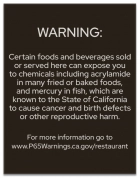 Warning Sign: Foods and Beverages
