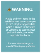 Warning Sign: Plastic and Vinyl