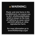 Warning Sign: Plastic and Vinyl