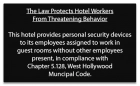 West Hollywood CA Housekeeper Protection Notice - Acrylic - 4 Pk