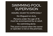 Pool/Spa Signs