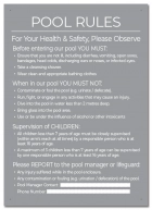 British Columbia Pool Rules Sign