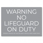 California No Lifeguard on Duty Sign
