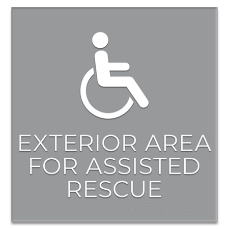 Exterior Area for Assisted Rescue Sign - ISA Symbol