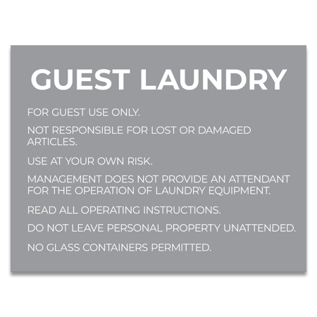 Guest Laundry Sign