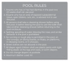 Indiana Pool Rules Sign