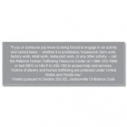 Jacksonville, Florida Human Trafficking Notice - Acrylic