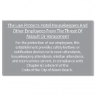 Miami Beach, FL: Housekeeper Protection Notice - Acrylic - 4 Pk