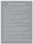 Nevada Pool Rules Sign