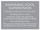 New Jersey Swimming Pool Supervision Sign