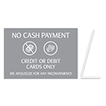 No Cash Payment - Easel Sign