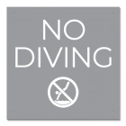 No Diving Sign with Symbol