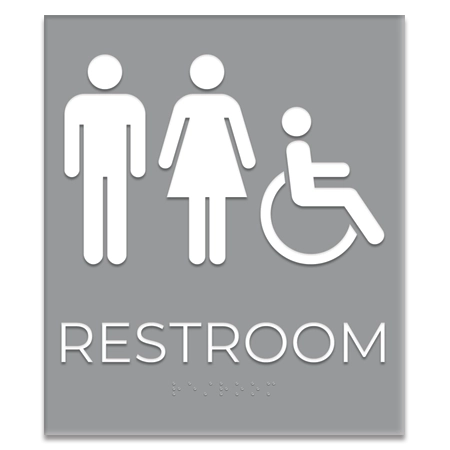 Restroom w/ Unisex & ISA Symbols
