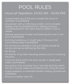 Rhode Island Pool Rules Sign