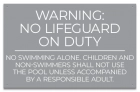 South Dakota No Lifeguard Pool Sign
