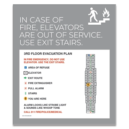 Standard Elevator Evacuation Plans- CA Compliant