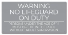 Texas No Lifeguard Pool Sign