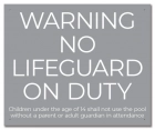 Warning No Lifeguard on Duty Sign