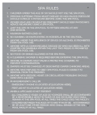 Washington Spa Rules Sign