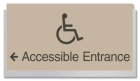 Accessible Entrance Sign w/ISA Symbol & Left Arrow