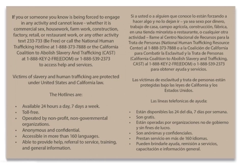 CA Bilingual Human Trafficking Notice