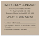 Connecticut Emergency Contacts Pool Sign