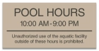 Delaware Pool Hours Sign