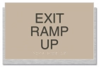 "Exit Ramp Up" Egress Sign - CA Compliant