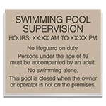 Front Desk Pool Supervision Sign - NJ Compliant