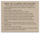 Georgia Water Slide Risk of Illness and Injury Sign