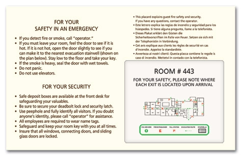 Guestroom Fire Evacuation Plan